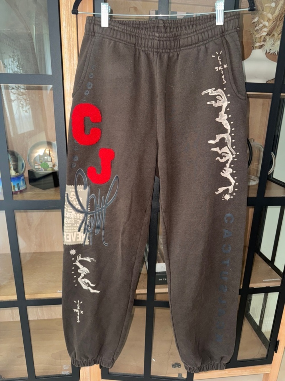 Travis Scott Cactus Jack chocolate brown “Flare” Sweatpants joggers patches